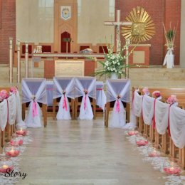 Dekoracje ślubne, kościoła, sal weselnych, auta, biały dywan - Dekoracje sali