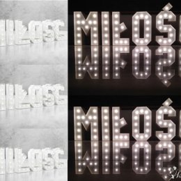 Napis LED MIŁOŚĆ, wesele, ślub, sesje zdjęciowe, przyjęcia - Dekoracje sali