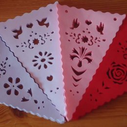 Proporczyki, girlandy, flagi banery ślubne weselne - Dekoracje sali