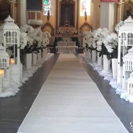 NIEPOWTARZALNE DEKORACJE SAL KOŚCIOŁÓW BUKIETY ŚLUBNE BOXY KWIATOWE - Dekoracje sali