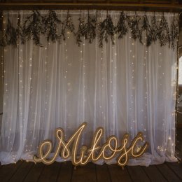 bazar wypożyczalnia - dekoracje ślubne, weselne, napis miłość - Dekoracje sali
